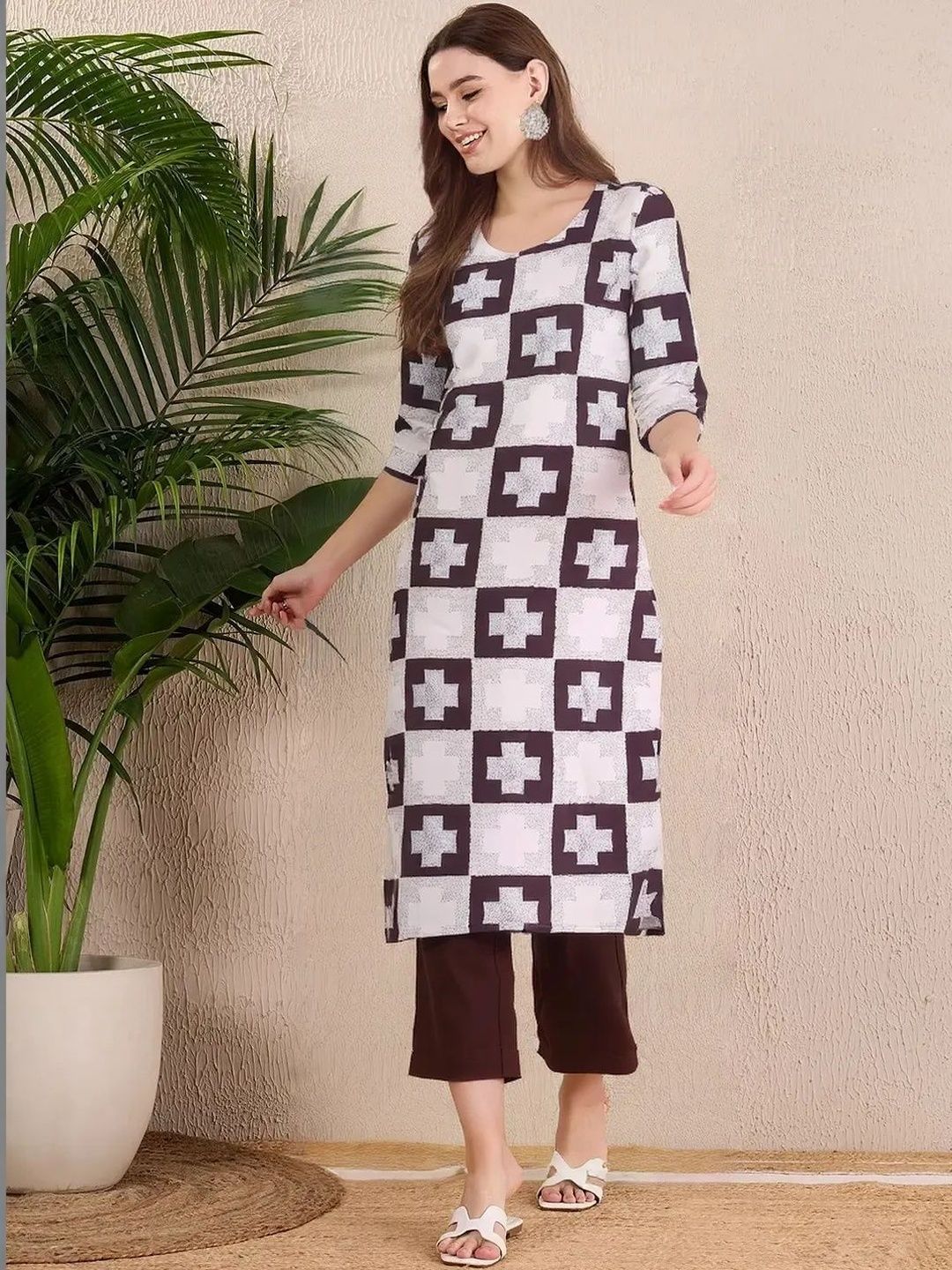 arangya Women Pack Of 2 Geometric Printed Crepe Kurta