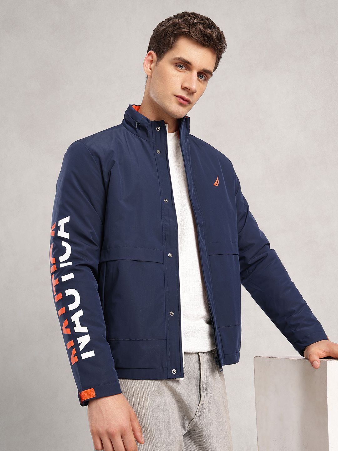 Nautica Brand Logo Printed Padded Jacket