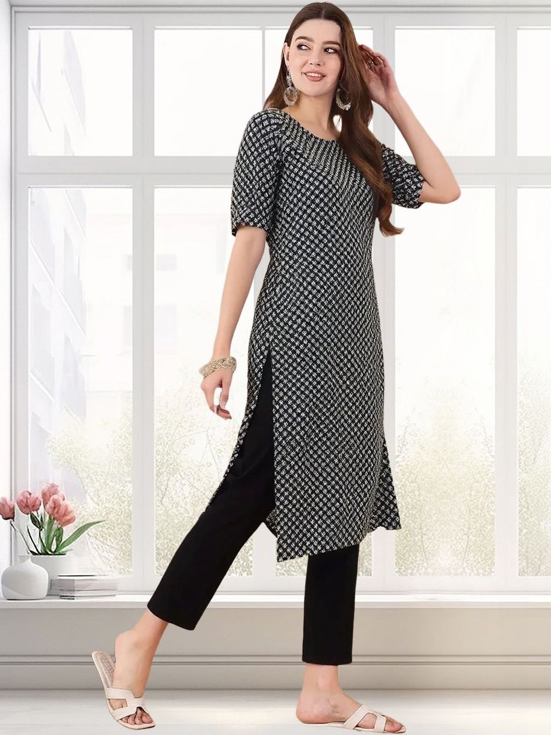 arangya Women Pack Of 3 Ethnic Motifs Printed Crepe Kurta