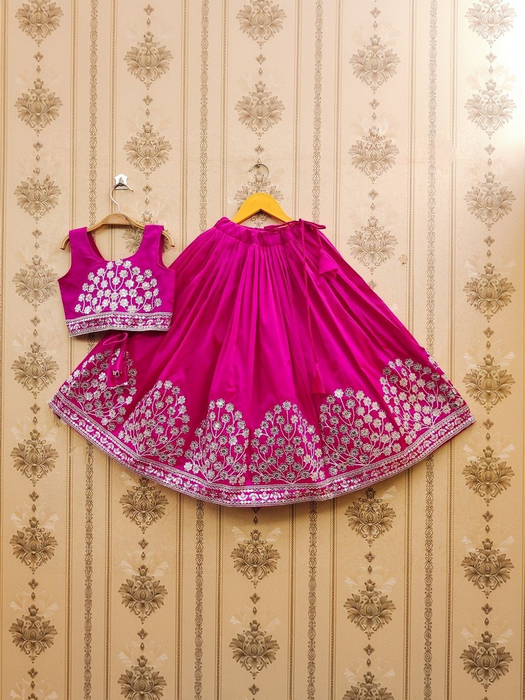 Helene Girls Embellished Sequinned Semi-Stitched Lehenga &