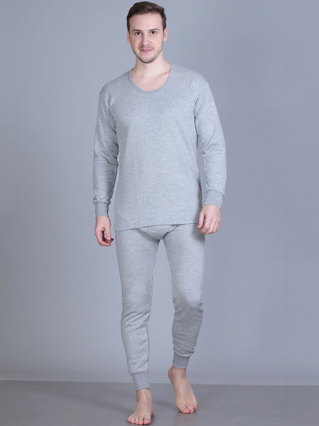 GODFREY Striped Round Neck Thermal Set