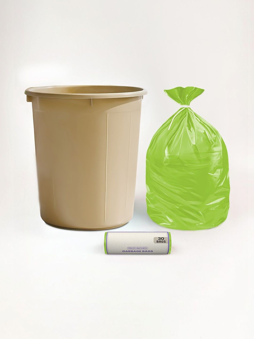 Aura Beige Set of 2 Regular Multi-Utility Dustbin