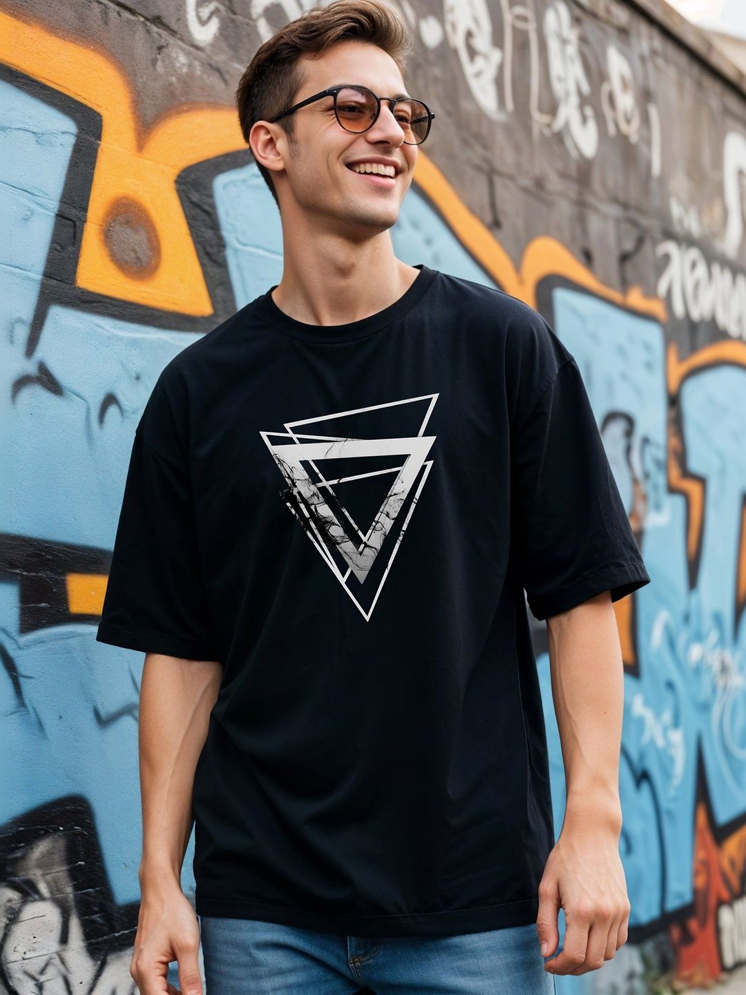 SMARTEES Men's Oversized Graphic T-shirt