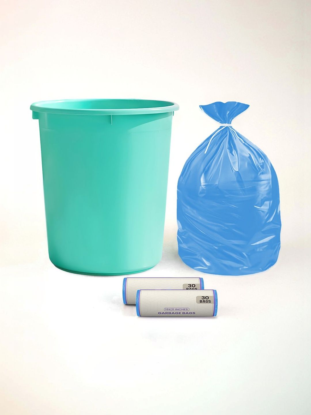 Aura Green Set of 3 Regular Multi-Utility Dustbin
