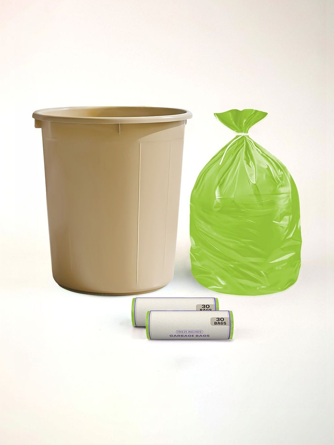 Aura Beige Set of 3 Regular Multi-Utility Dustbin