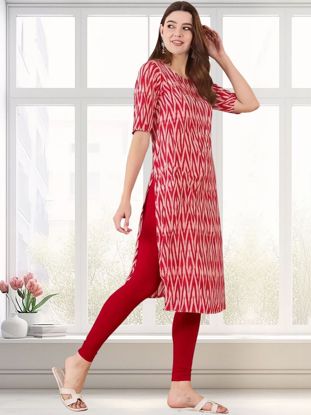 arangya Women Pack Of 3 Geometric Printed Indie Prints Crepe Kurta