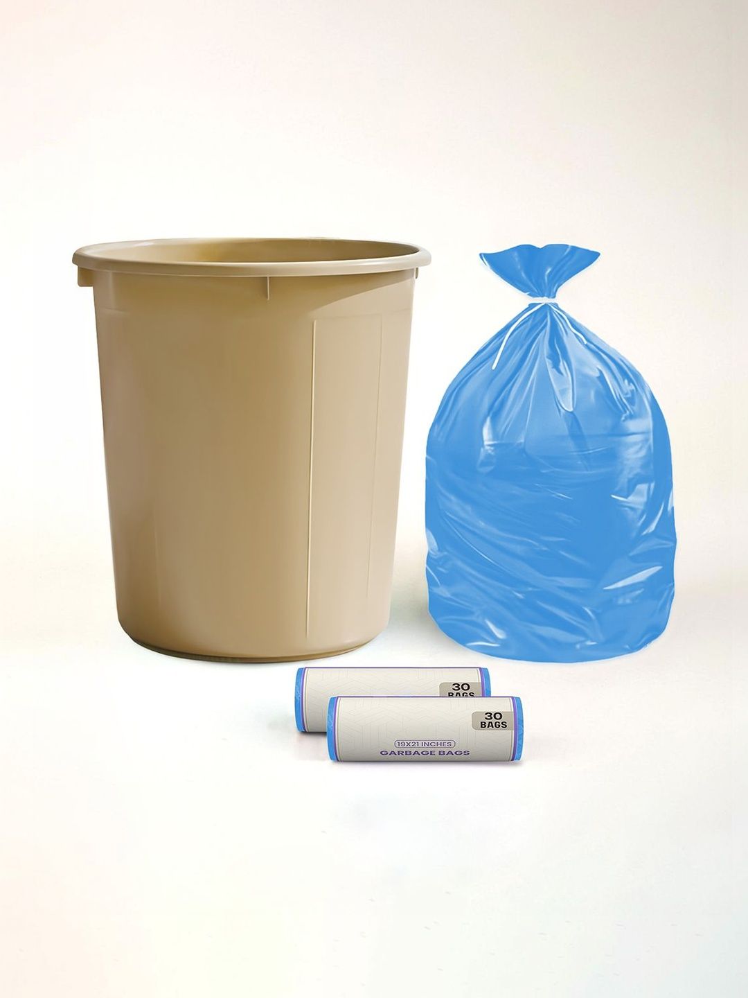 Aura Beige Set of 3 Regular Multi-Utility Dustbin