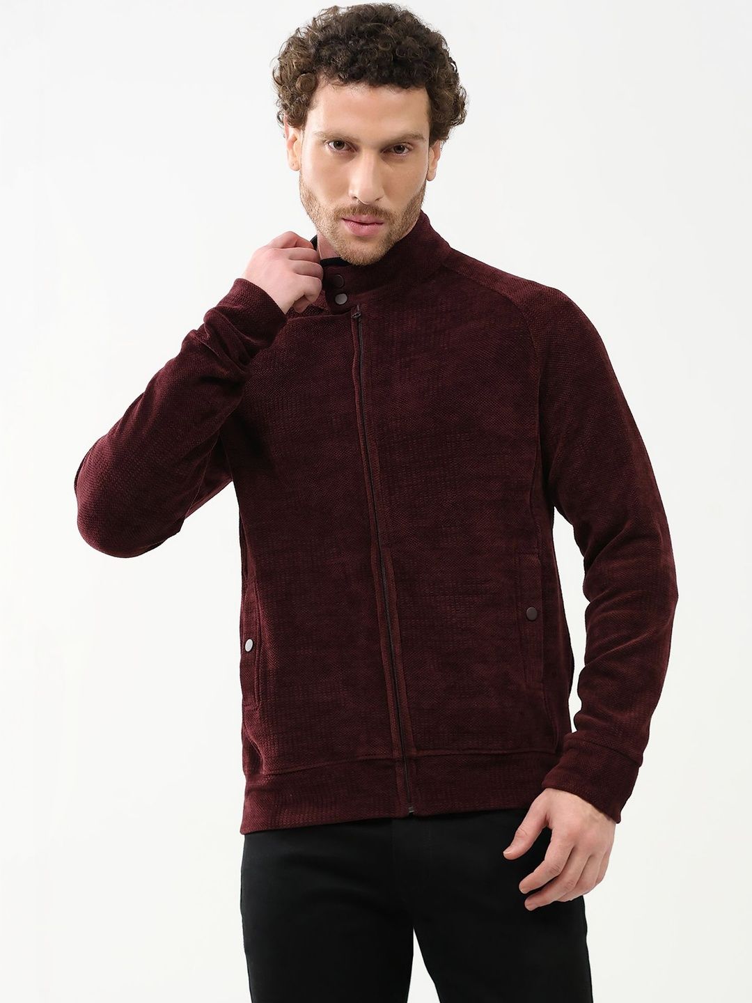 Global Republic Men Woollen Bomber Jacket