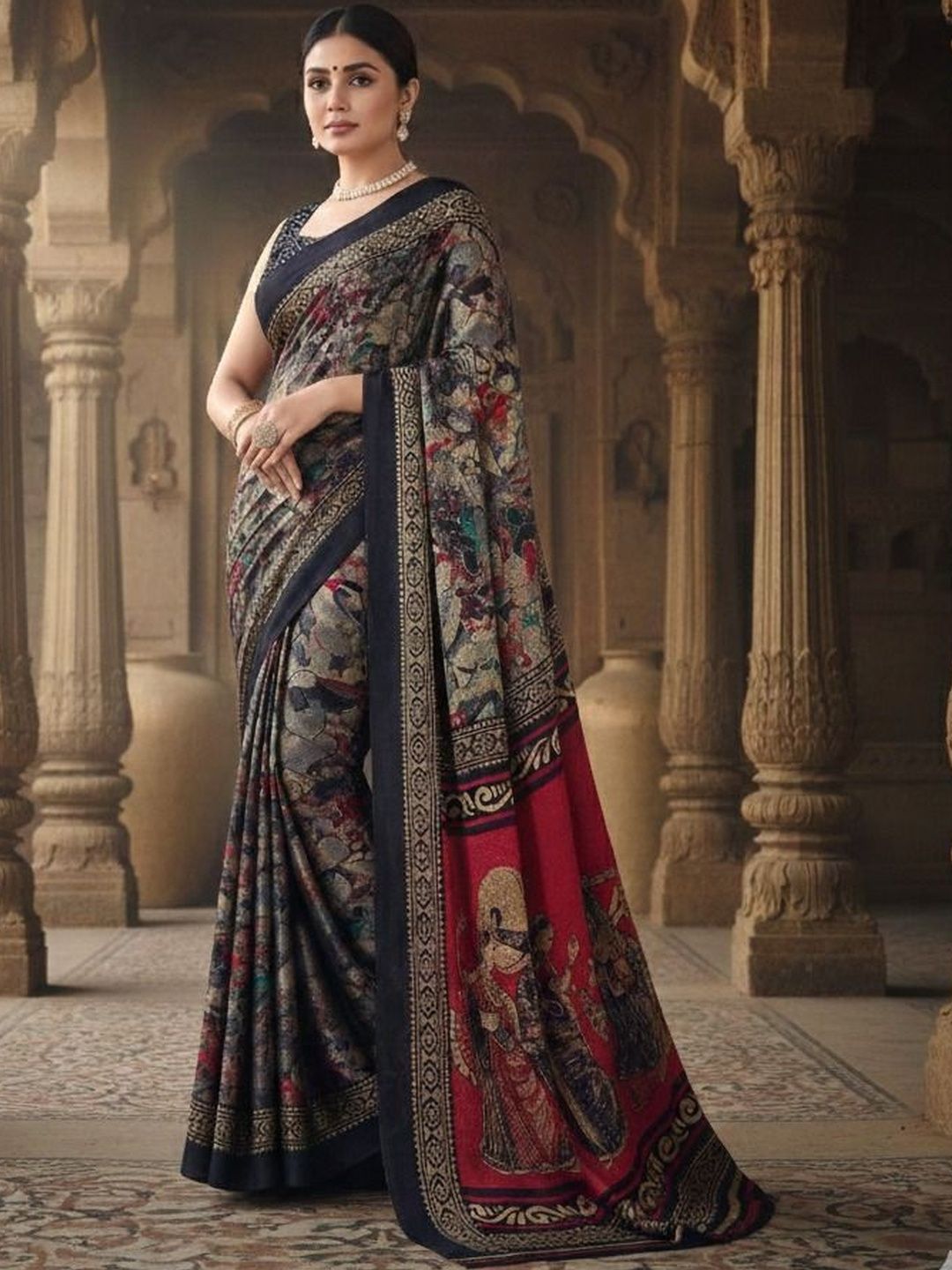 MAGNEITTA Ethnic Motifs Pure Chiffon Designer Saree