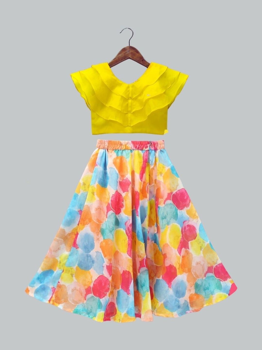 Sangria Girls V-Neck Flared Lehenga Choli