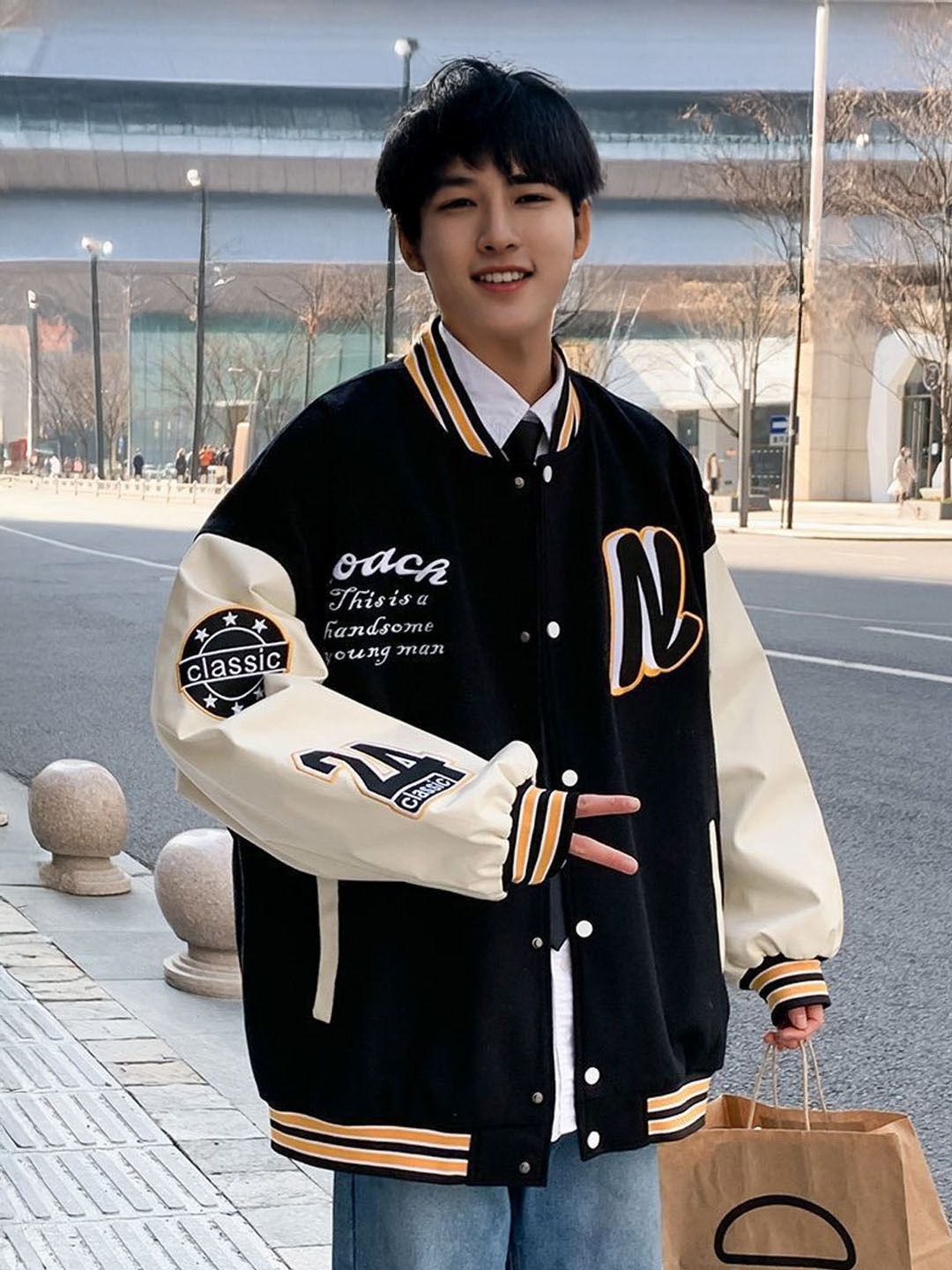 Buy StyleCast Men Graphic Colourblocked Varsity Jacket - Jackets