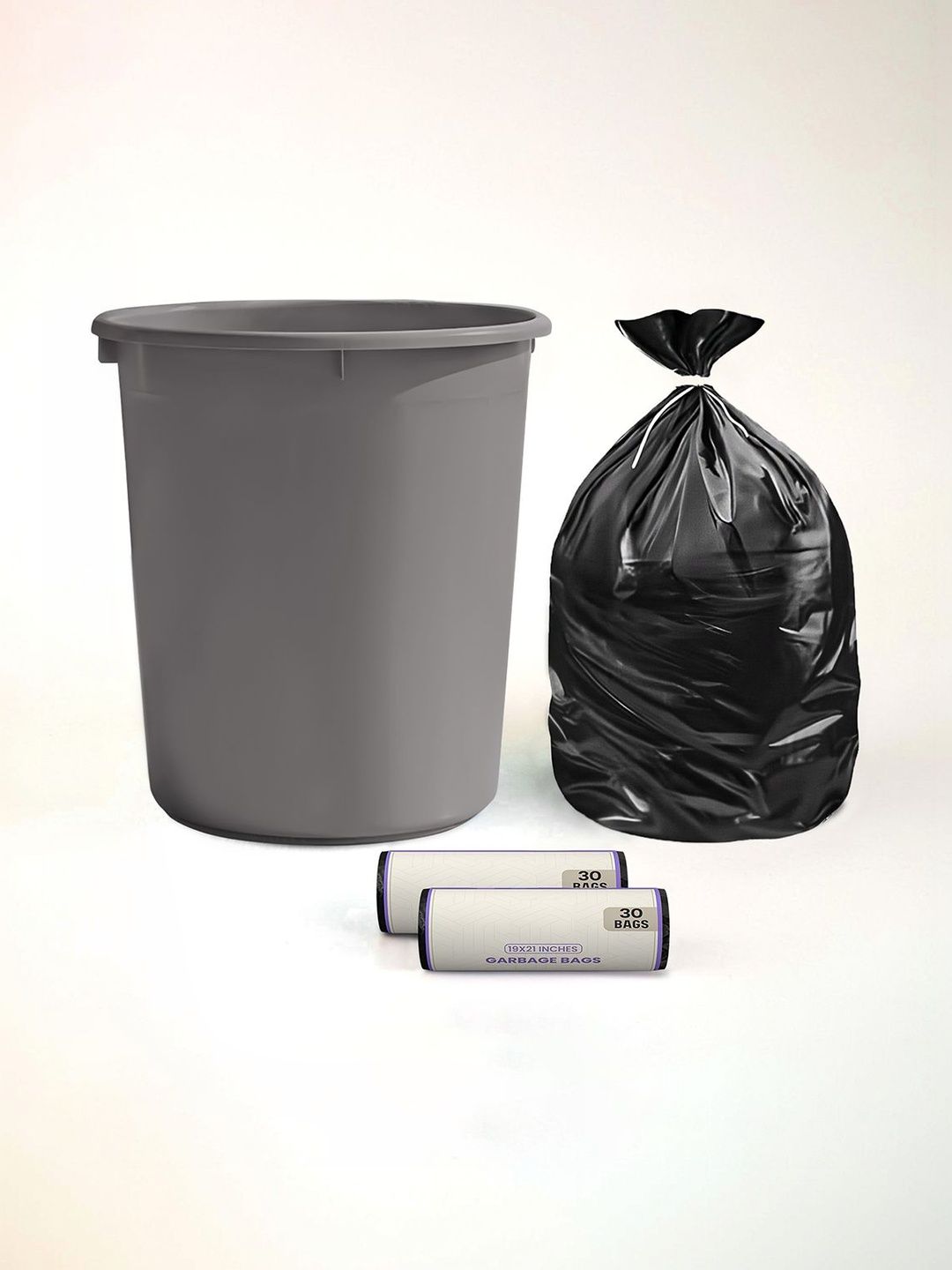 Aura Grey Set of 3 Regular Multi-Utility Dustbin