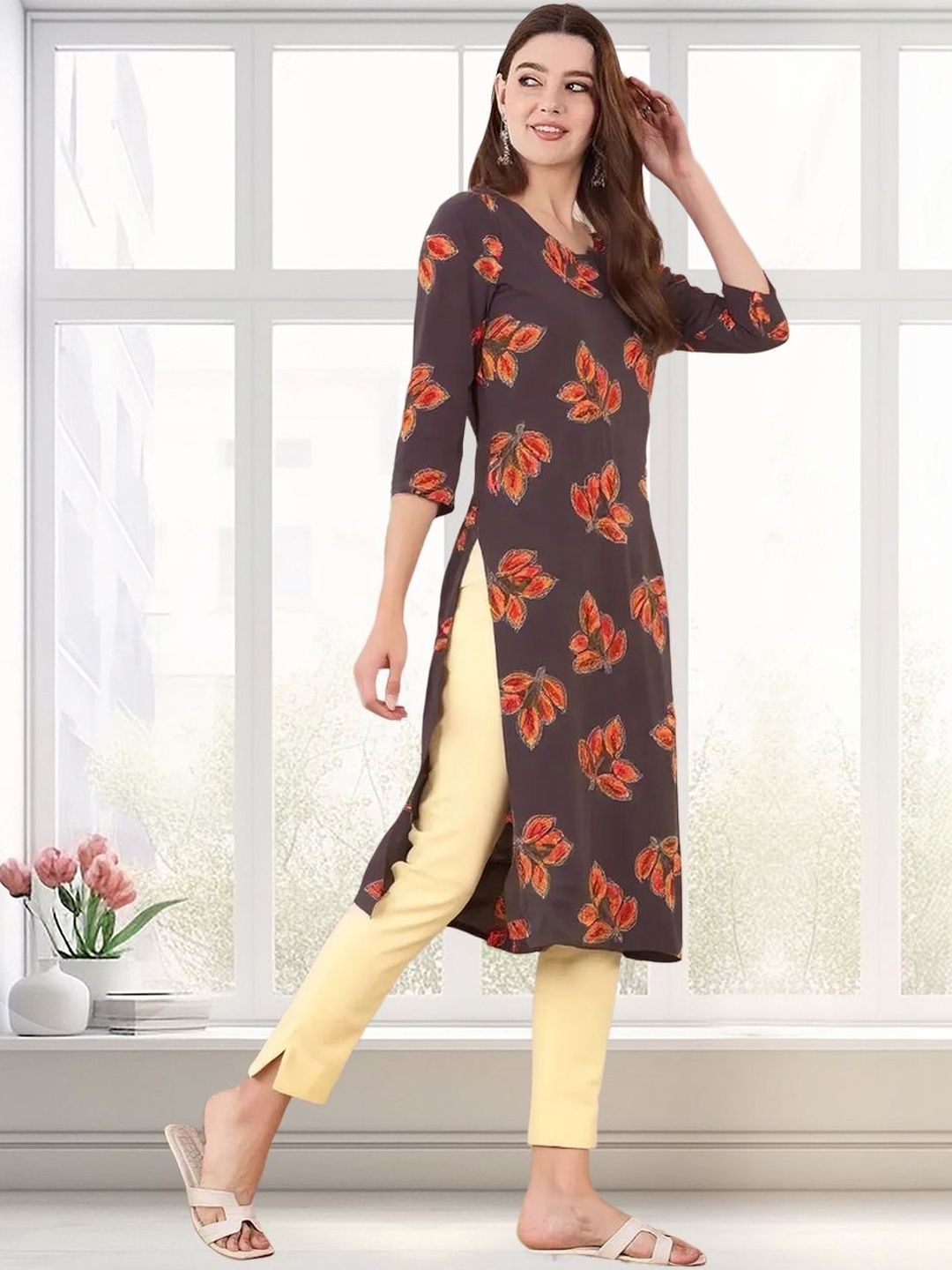 arangya Women Pack Of 2 Floral Printed Crepe Kurta