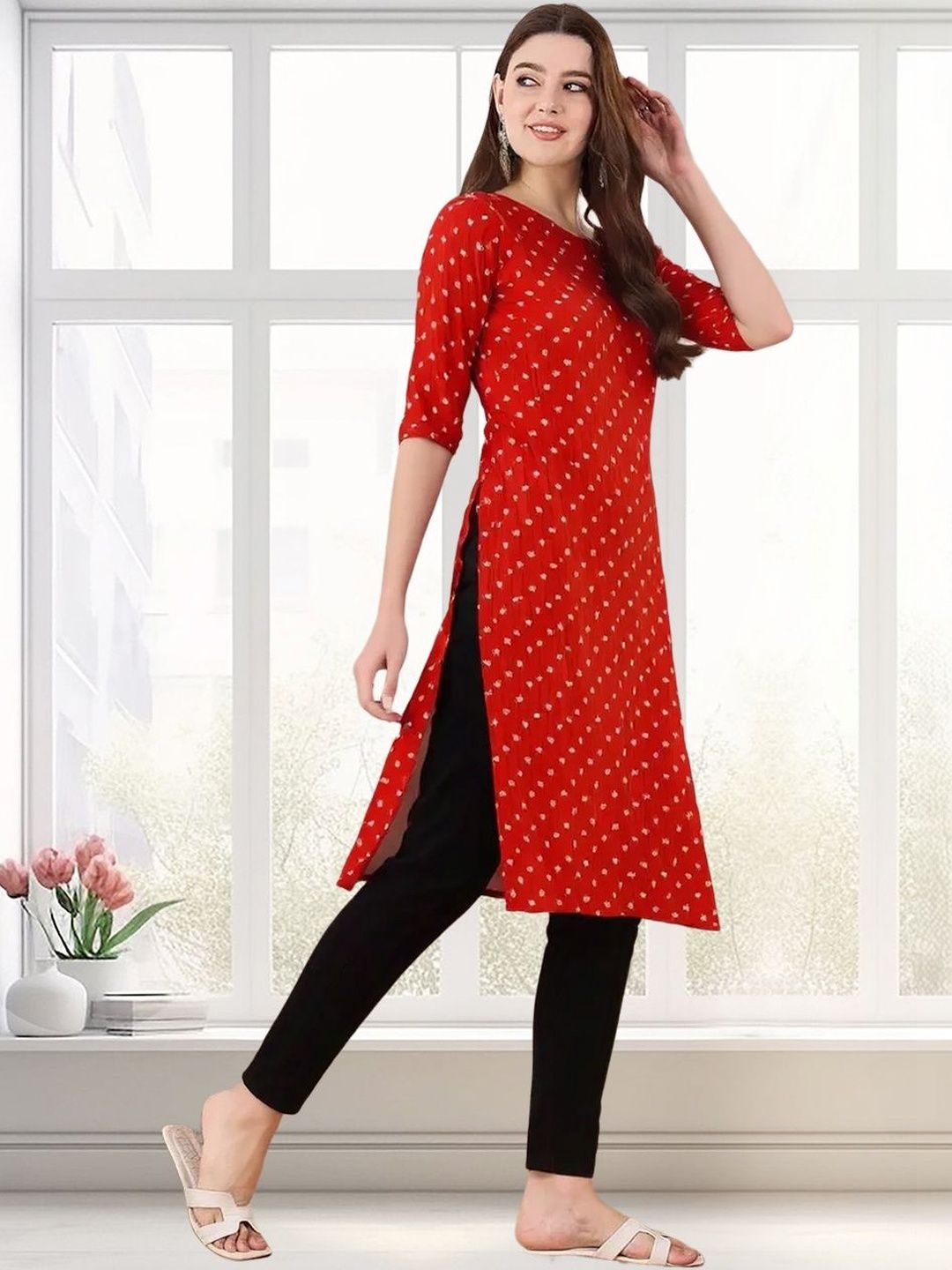arangya Women Pack Of 3 Ethnic Motifs Printed Crepe Kurta