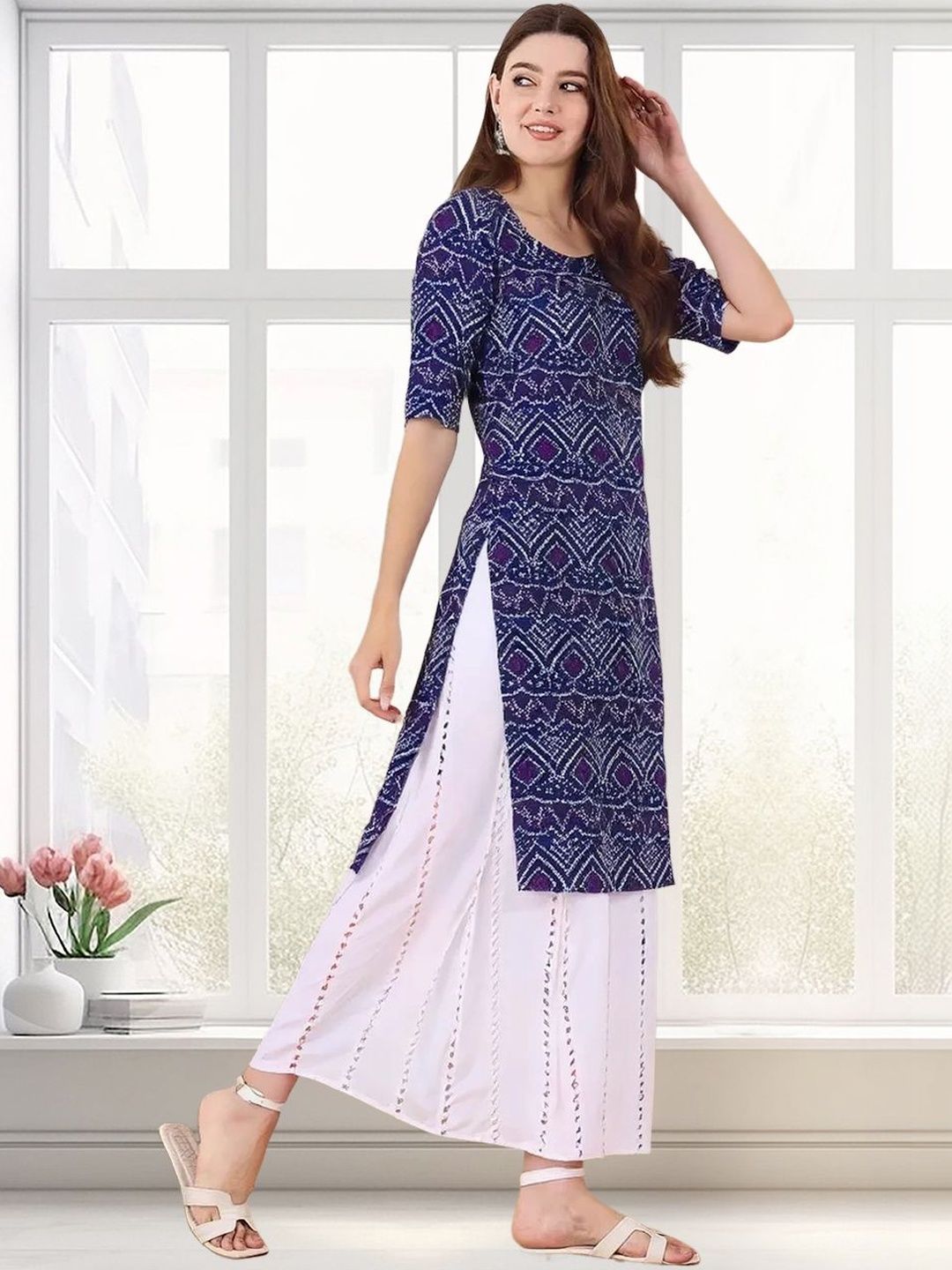 arangya Women Pack Of 3 Ethnic Motifs Printed Indie Prints Crepe Kurta