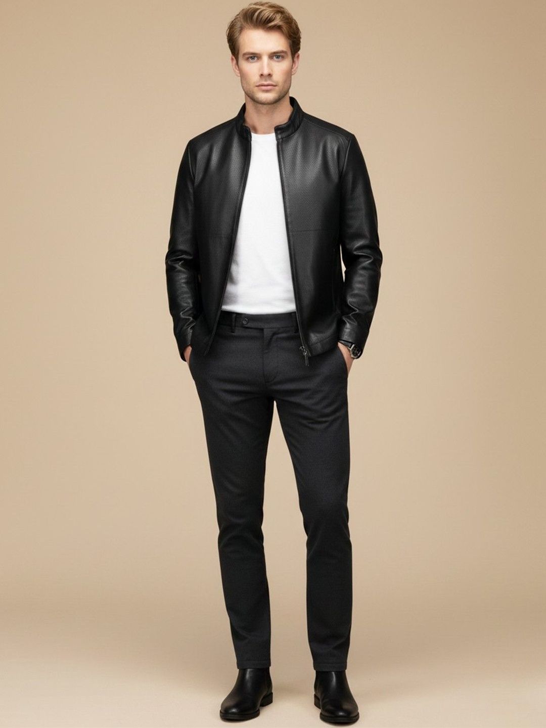 Mast & Harbour Men Leather Jacket