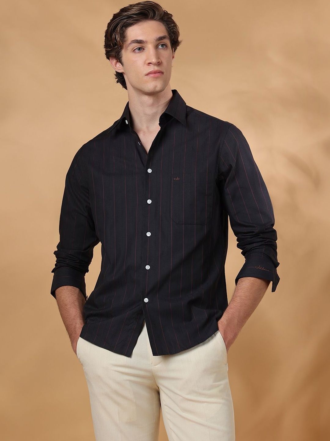 Aldeno Men Standard Striped Casual Shirt