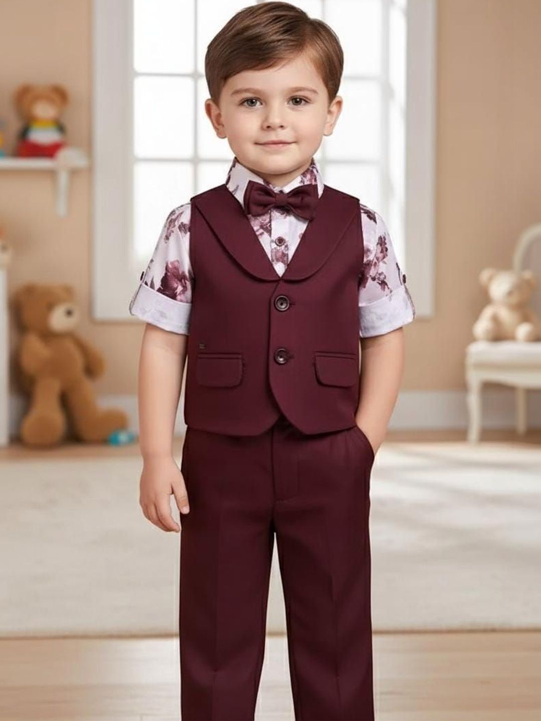 MEROPE Boys Printed Shirt with Trousers