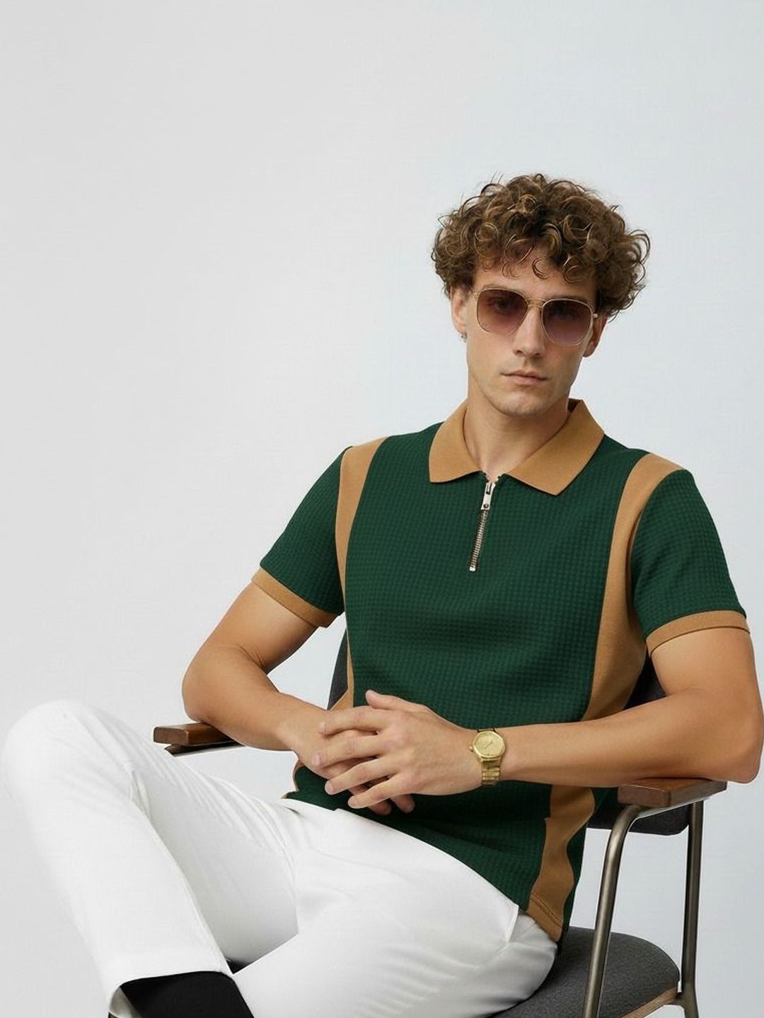 Try This Men Colourblocked Polo Collar 1 T-shirt