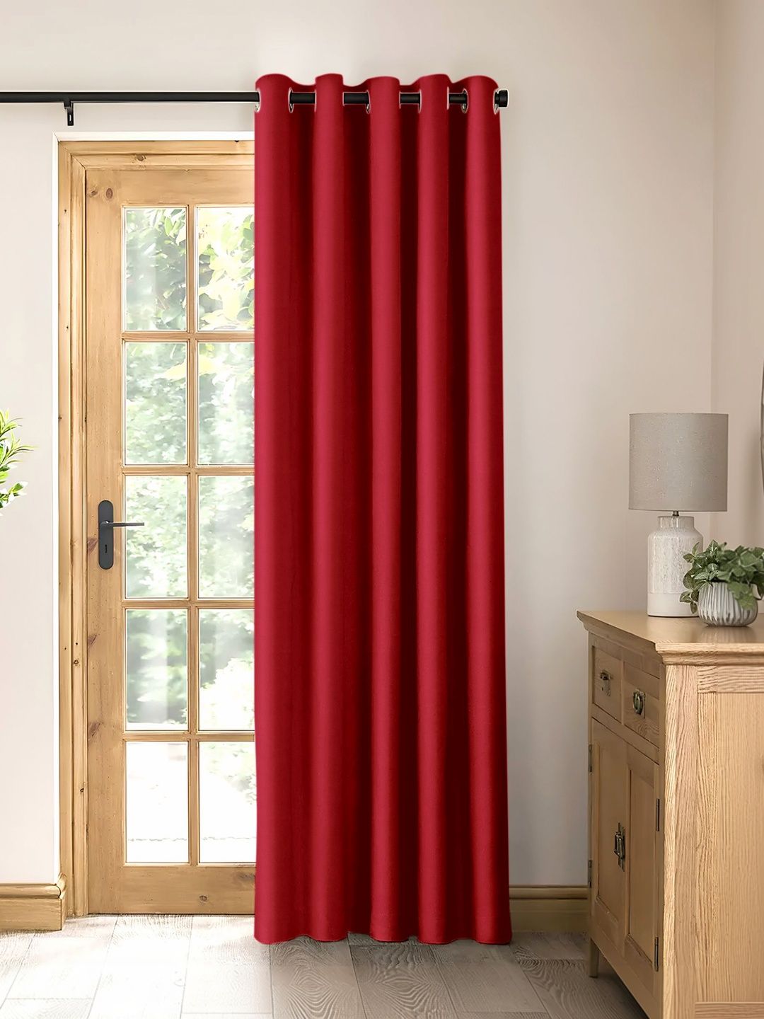 Raymond Home Red Black Out Door Curtain
