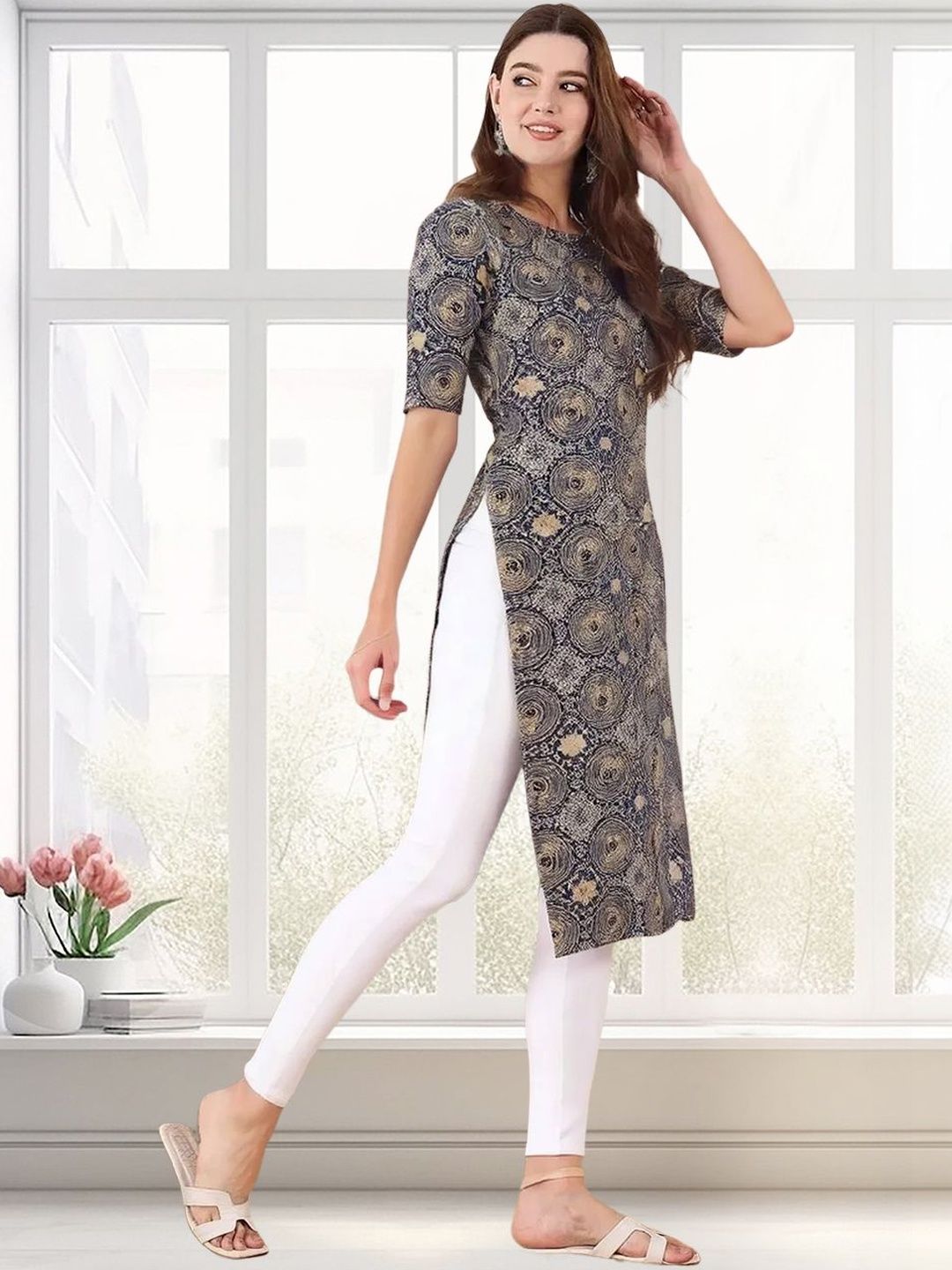 arangya Women Pack Of 3 Ethnic Motifs Printed Crepe Kurta