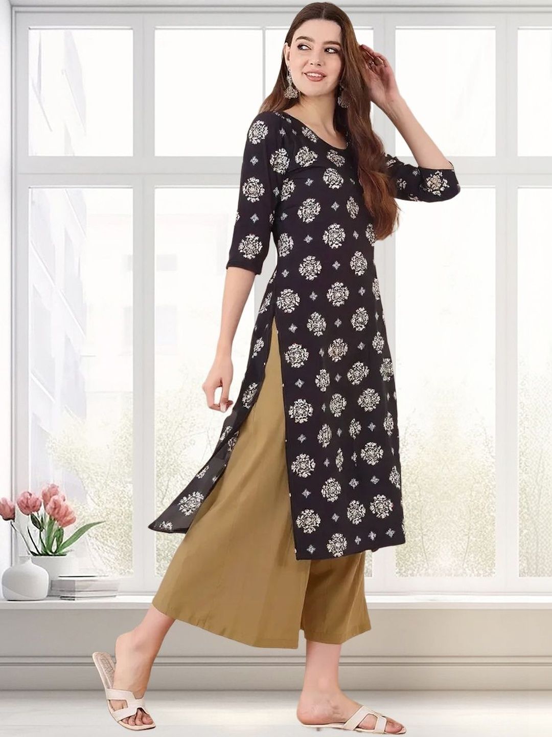 arangya Women Pack Of 2 Ethnic Motifs Printed Indie Prints Crepe Kurta