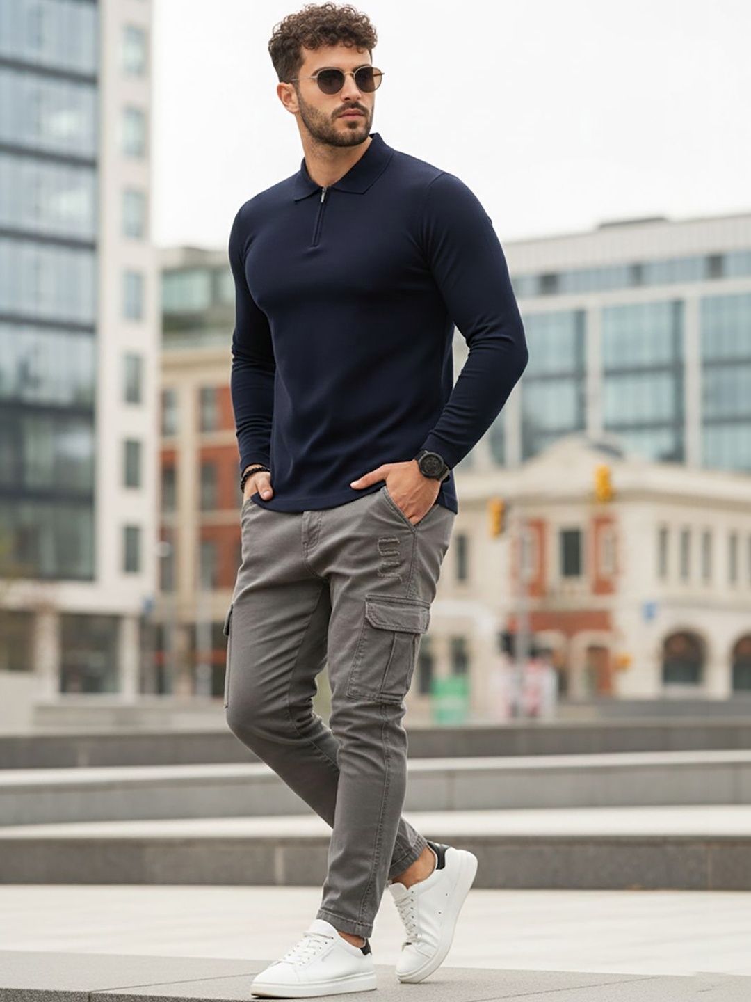 SZN Men Polo Collar T-shirt