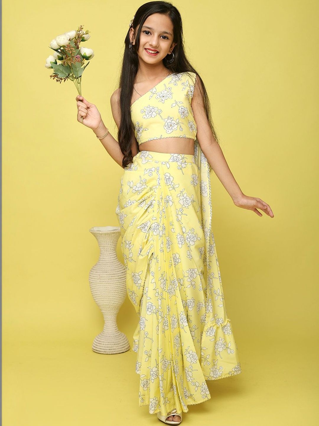 Sangria Girls Floral Printed Ready-to-Wear Lehenga Choli