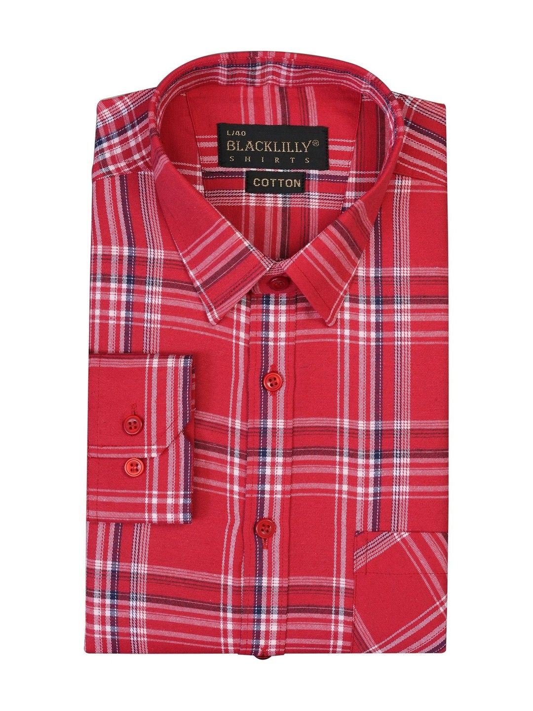 BLACKLILLY Men Standard Slim Fit Tartan Checks Checked Casual Shirt