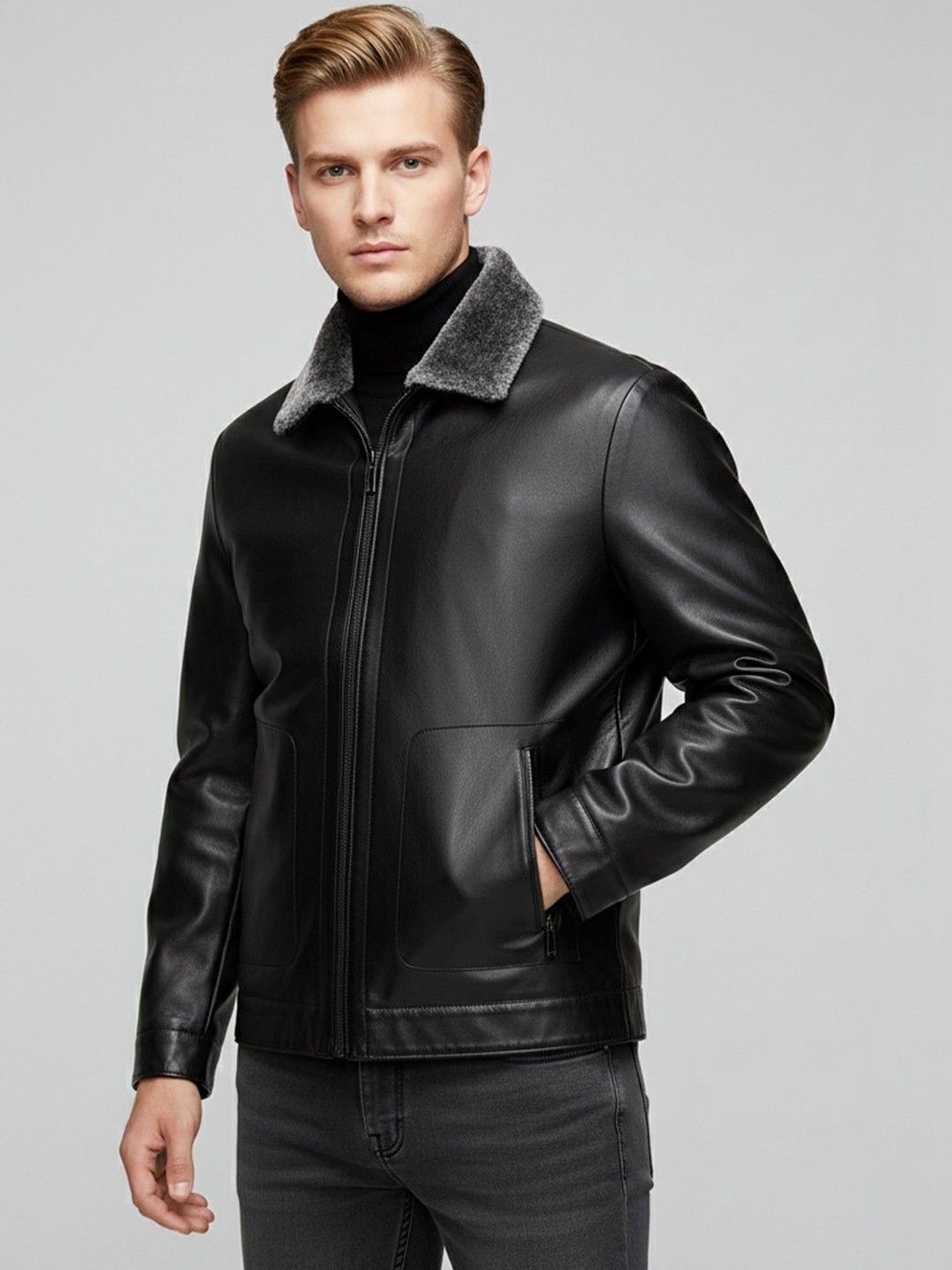 Mast & Harbour Men Leather Jacket