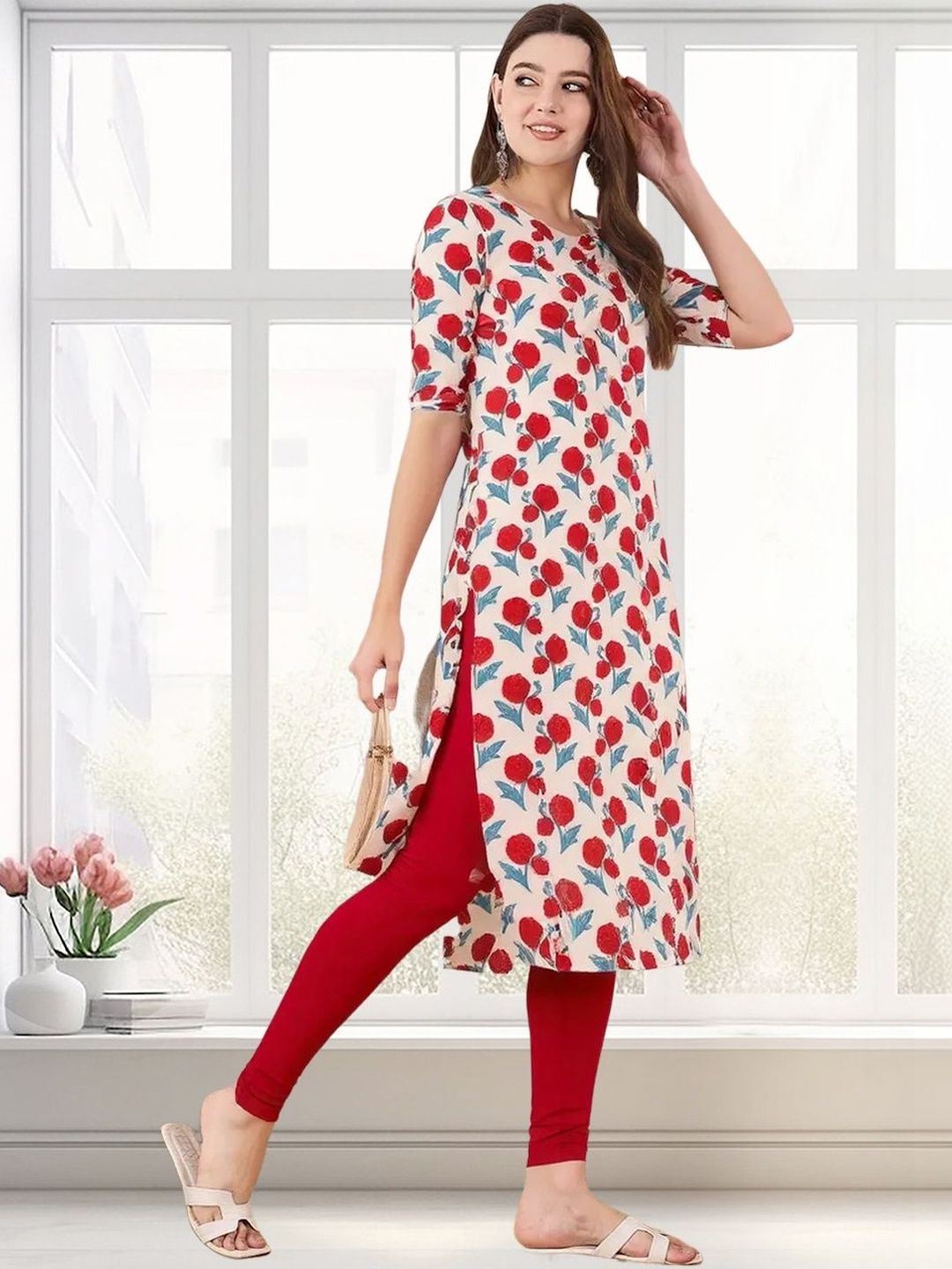 arangya Women Pack Of 3 Ethnic Motifs Printed Crepe Kurta