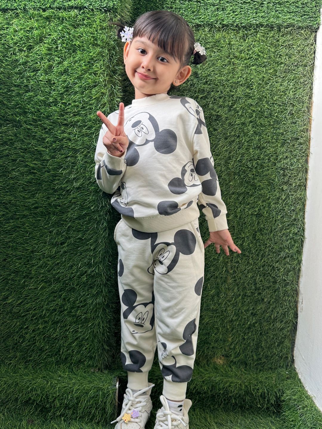 Nap Chief Kids Unisex Disney Mickey Mouse Printed Cotton Sweatshirt With Joggers