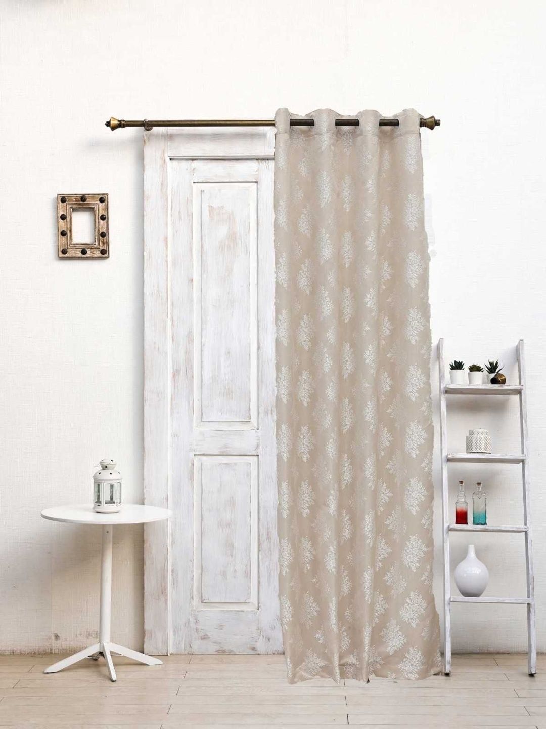 Ariana Ariana Beige & White Ethnic Motifs Door Curtain
