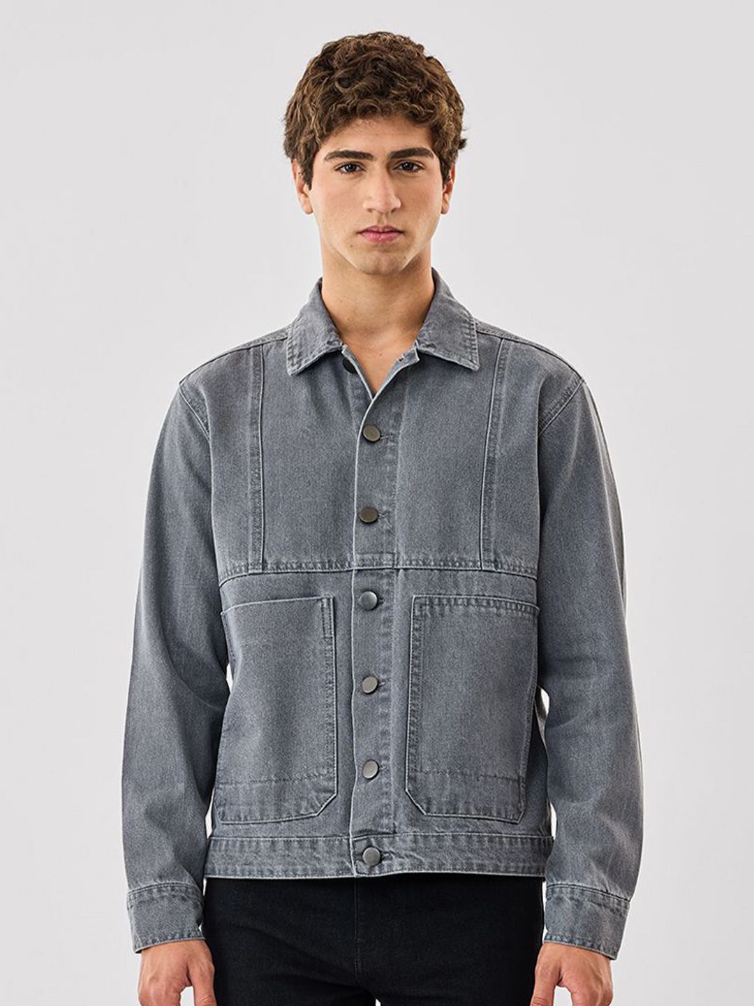 Snitch Grey Solid Jacket