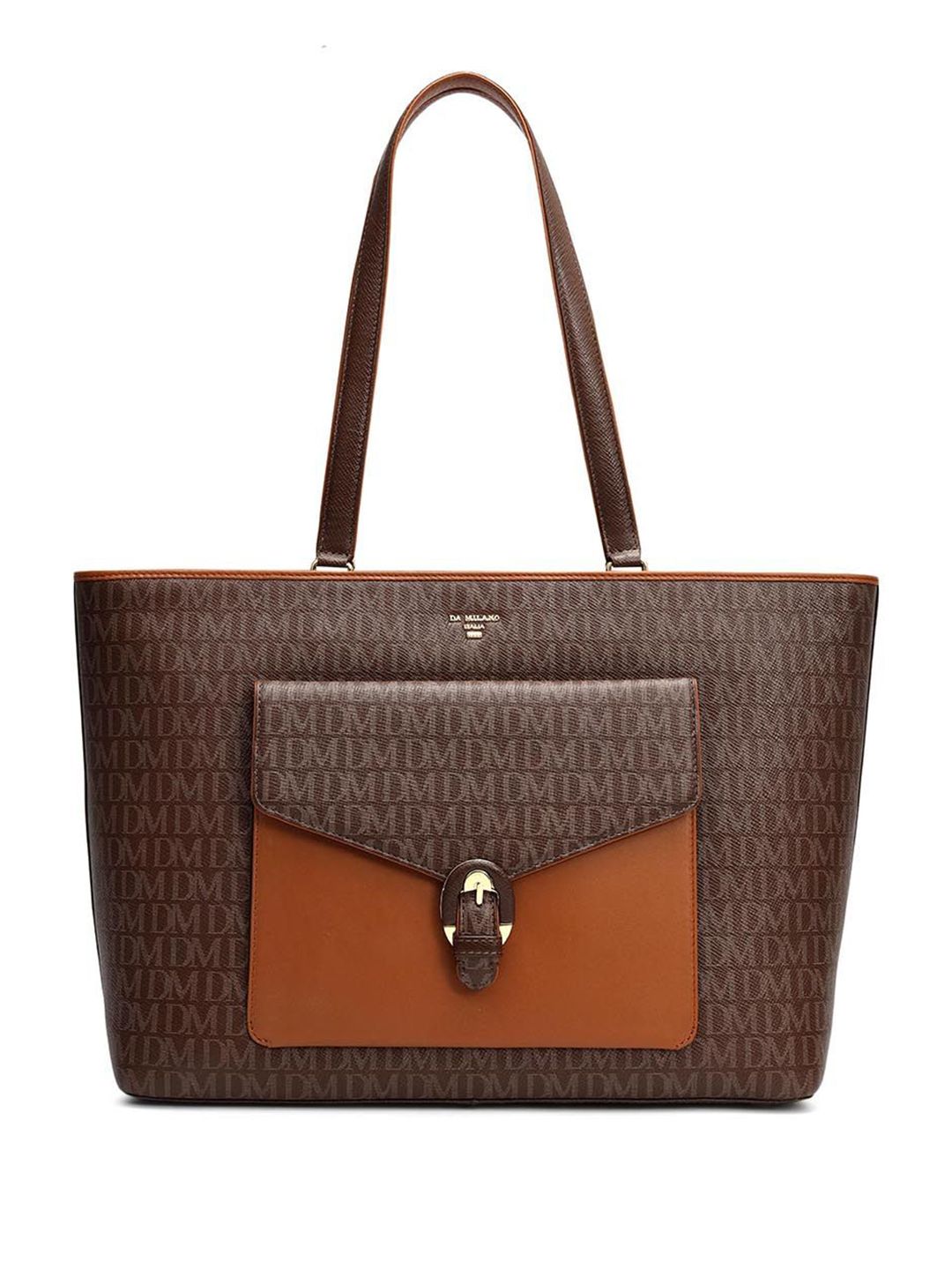 Leather Structured Tote Bag Da Milano Printed Leather Structured Tote Bag
