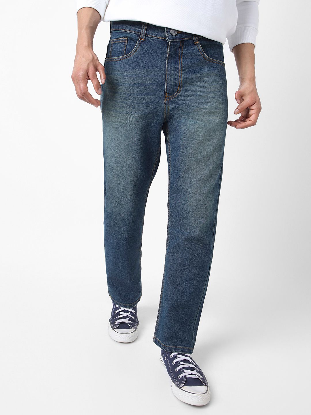 Urbano Fashion Men Straight Fit Heavy Washed Jeans Stretchable