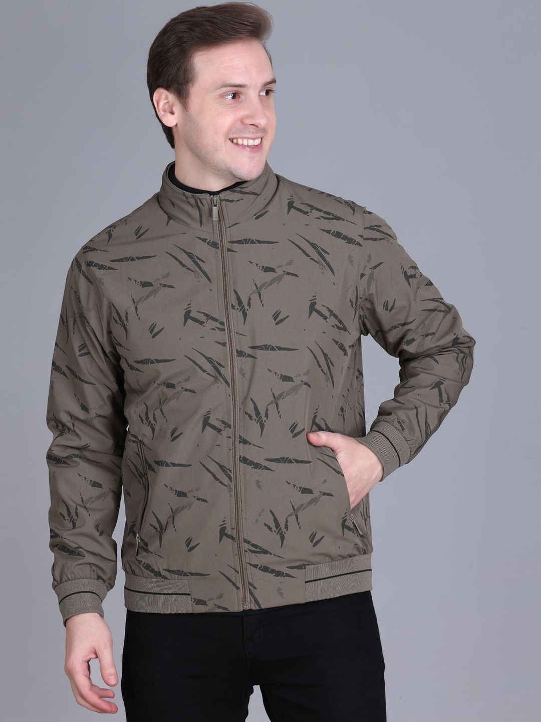Rare Times Men Checked Lightweight Bomber Jacket