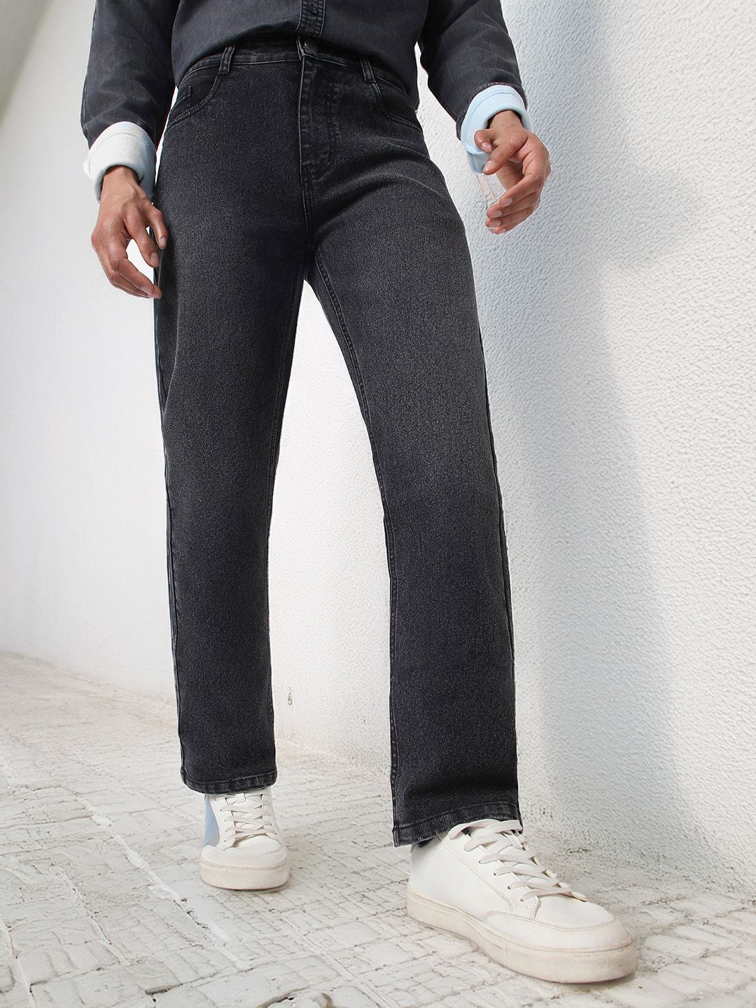 Urbano Fashion Men Straight Fit Heavy Washed Jeans Stretchable