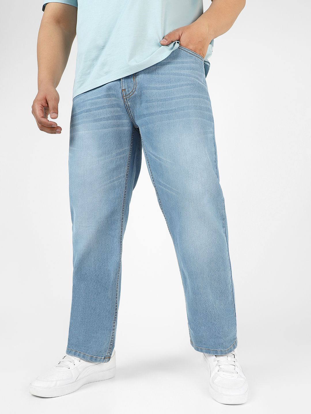 Urbano Plus Men Regular Fit Stretchable Washed Jeans