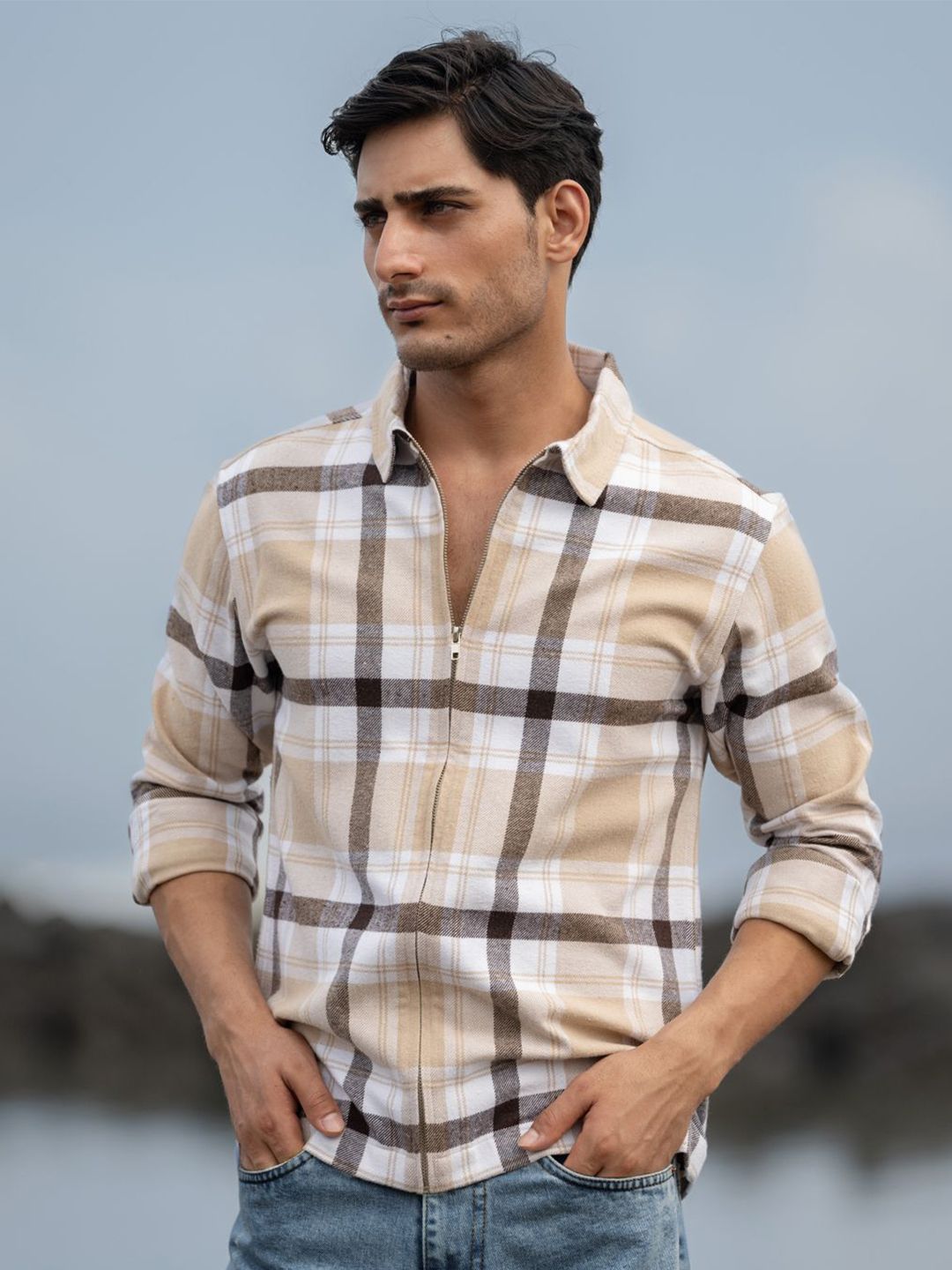 Powerlook Men Tartan Checks Checked Casual Shirt