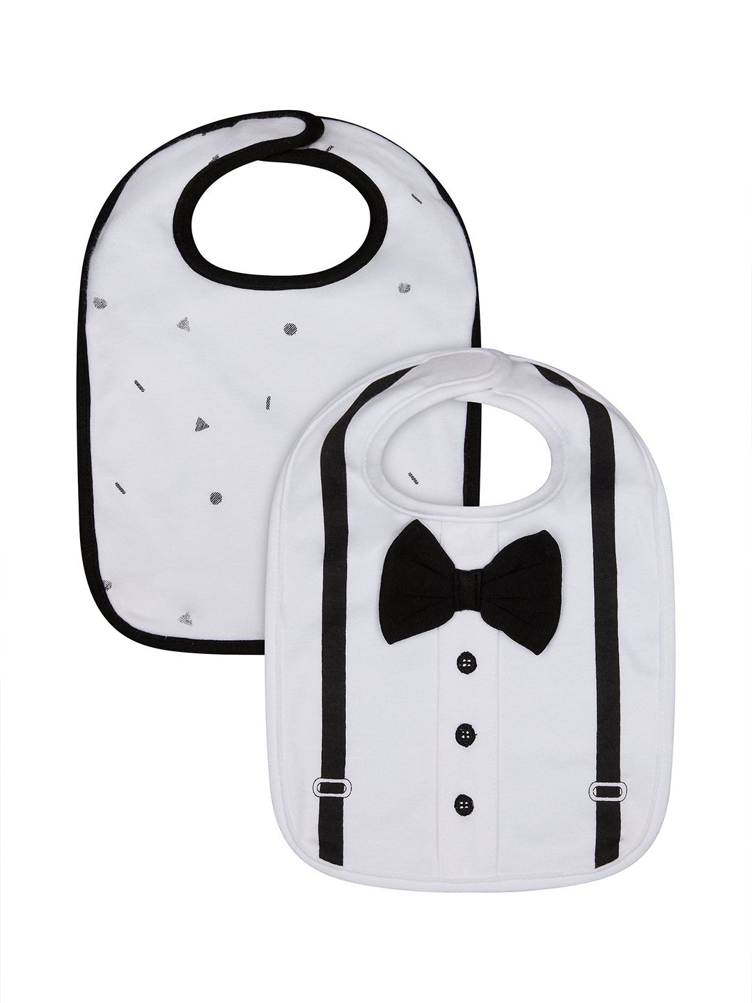 mothercare Infants Boys Pack Of 2 Printed Bibs Snap Button