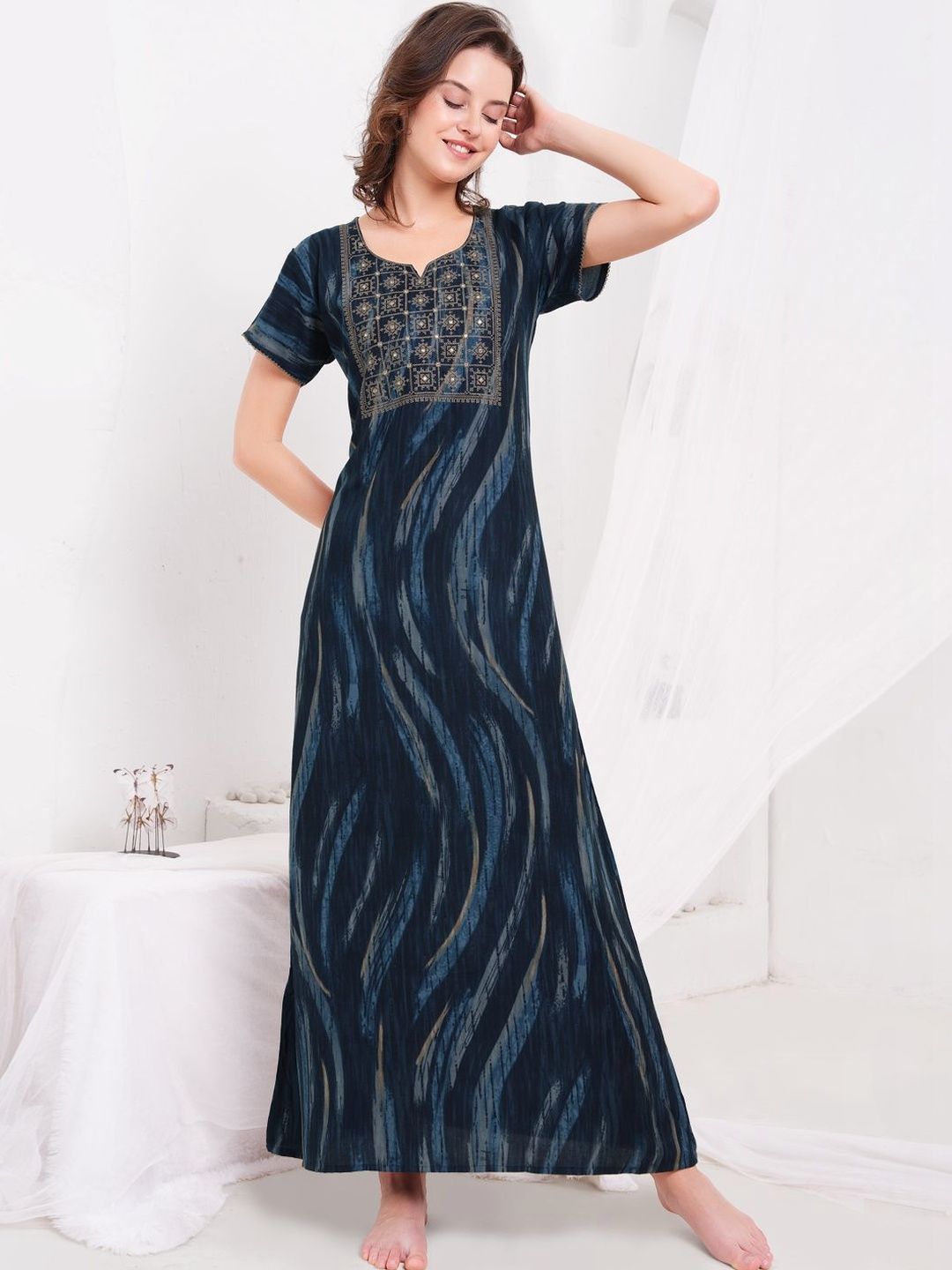 Sand Dune Printed Maxi Nightdress