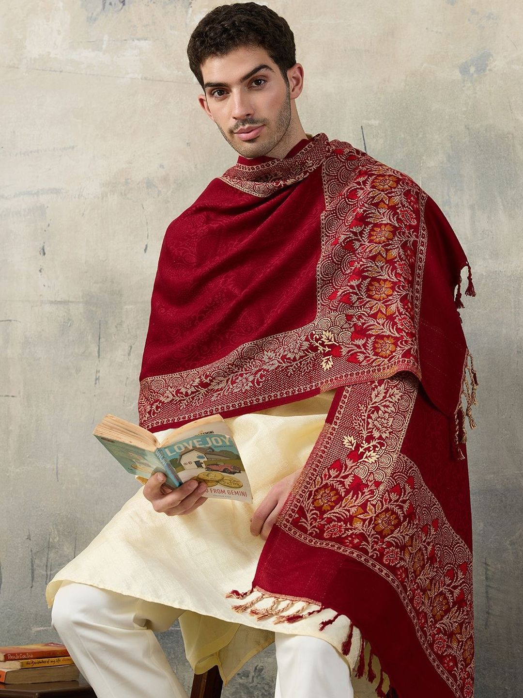 WEAVERS VILLA Men Merino Wool Mufflers
