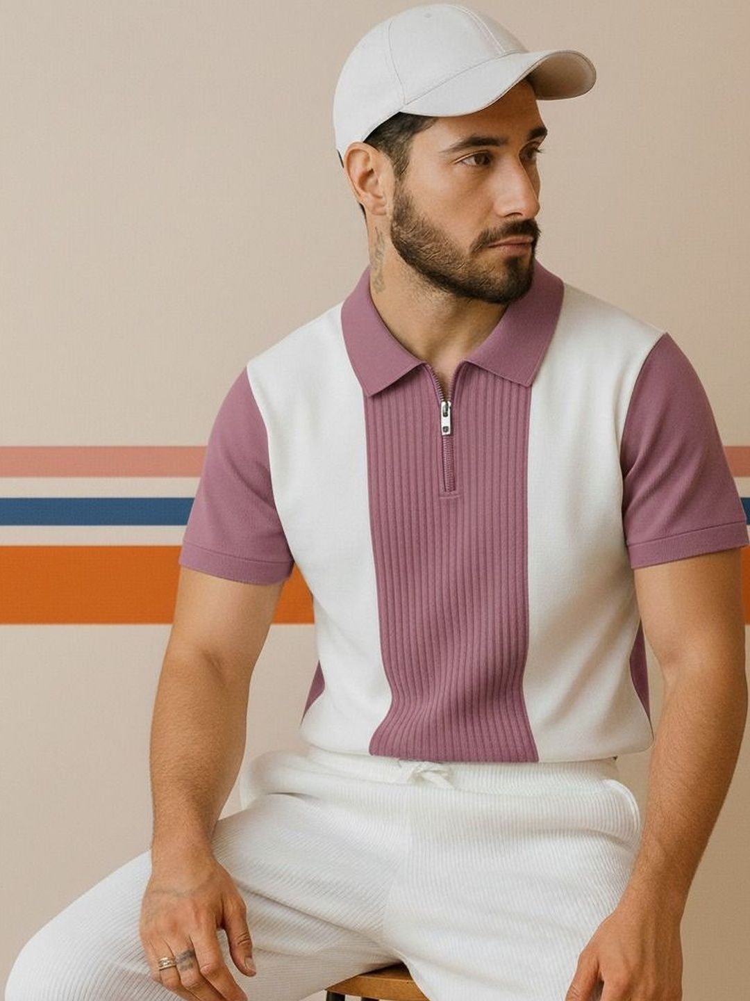 Try This Men Colourblocked Polo Collar 1 T-shirt