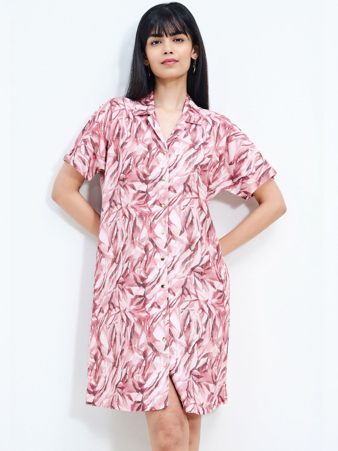 AND AND Print Shirt Dress