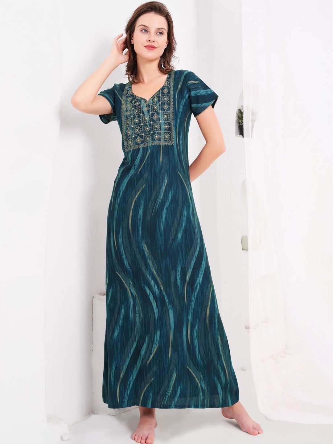 Sand Dune Printed Maxi Nightdress
