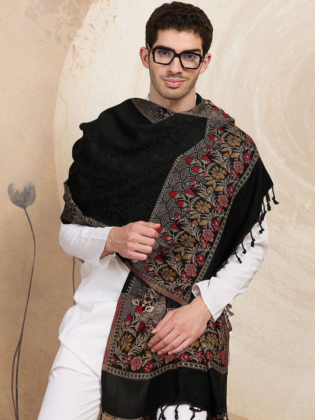 WEAVERS VILLA Men Merino Wool Mufflers
