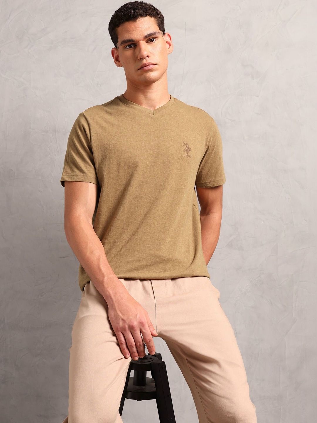 U.S. Polo Assn. Men Pure Cotton Comfort Fit Lounge T-Shirt