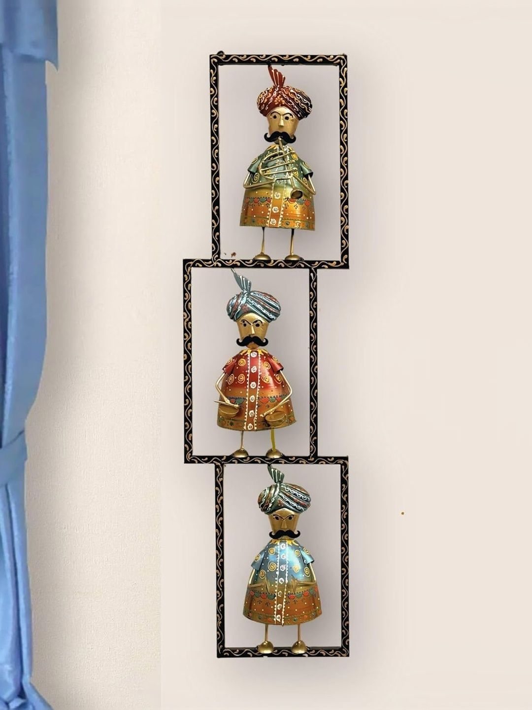 RSN Sardar Ethnic Motifs Glossy Wall Mounted Hall Wall Hangings Wall Decor - 36 In