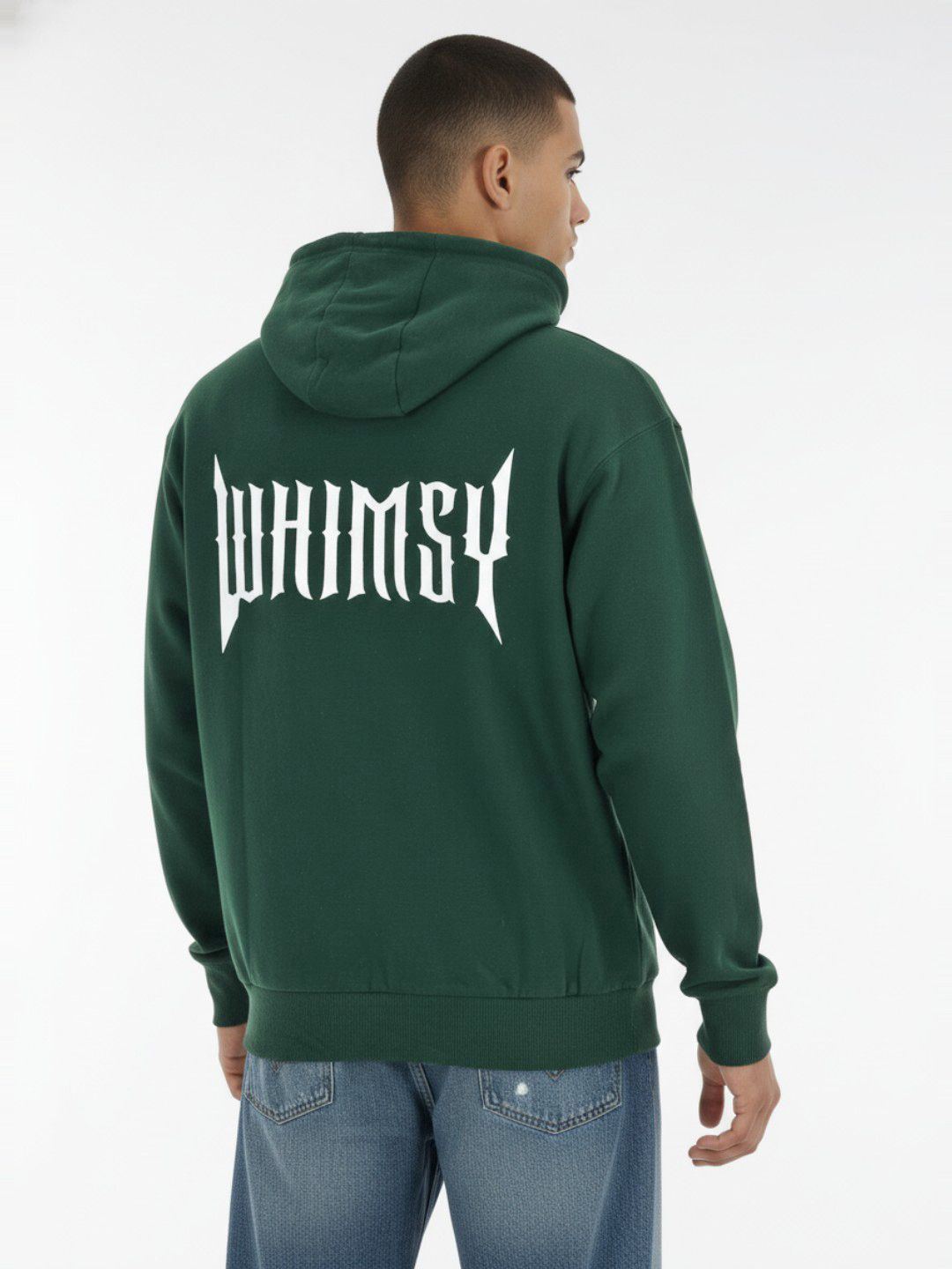 glitchez Typography Applique Detail Printed  Terry Pullover